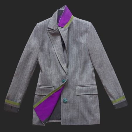 Blazer chevron gris