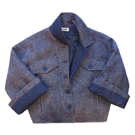 Blouson chevron bleu