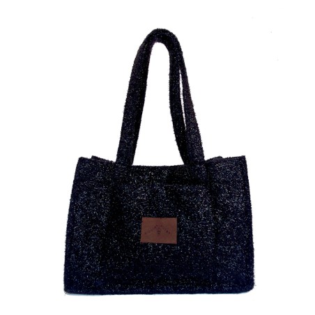 Sac cabas noir brillant