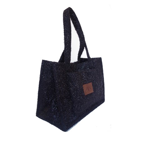 Sac cabas noir brillant