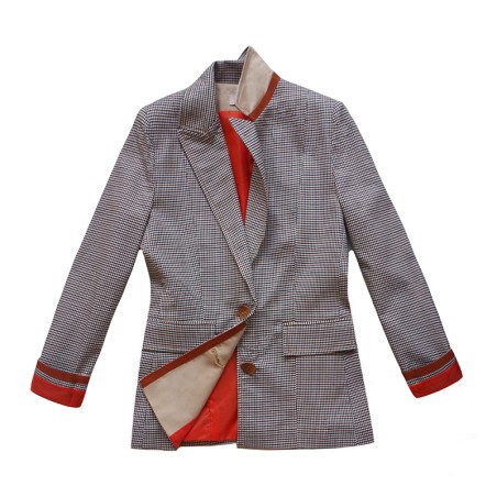 Blazer pied de coq beige