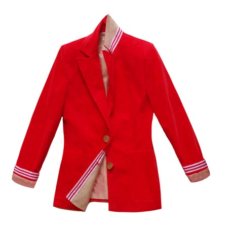 Blazer velours côtelé rouge