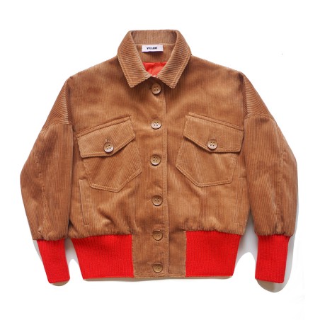 Blouson velours côtelé camel