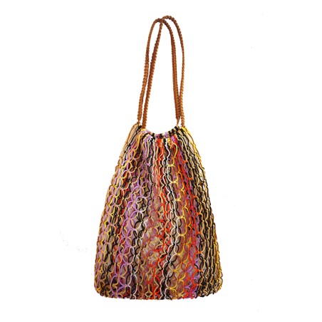 Sac filet multicolore anses camel