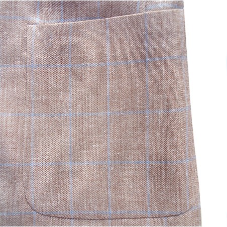 Veste oversize beige à carreaux ciel