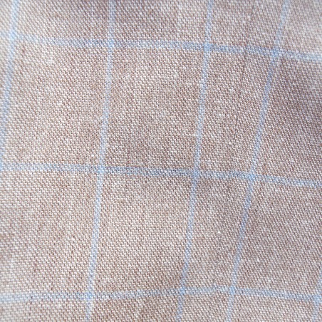 Veste oversize beige à carreaux ciel