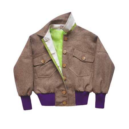 Blouson en laine estivale chiné beige