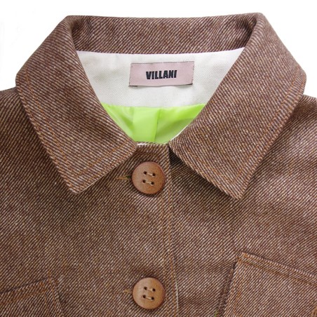 Blouson en laine estivale chiné beige