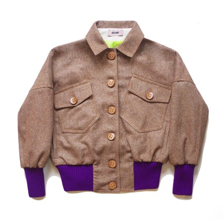 Blouson en laine estivale chiné beige