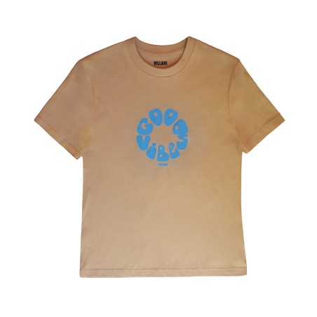 Tee-shirt latte good vibes bleu
