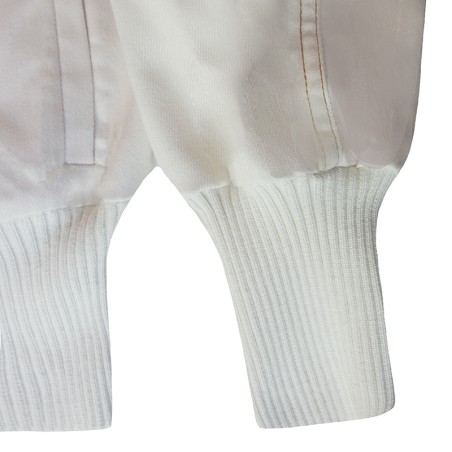 Blouson blanc bord côte blanc