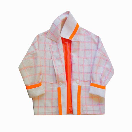 Caban carreaux rose