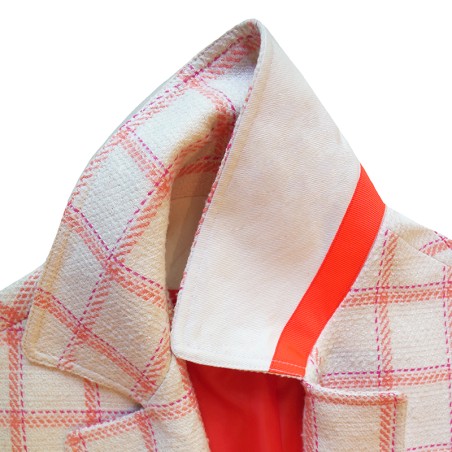 Caban carreaux rose