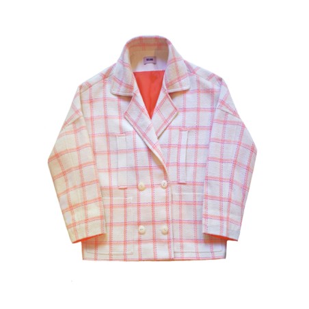Caban carreaux rose