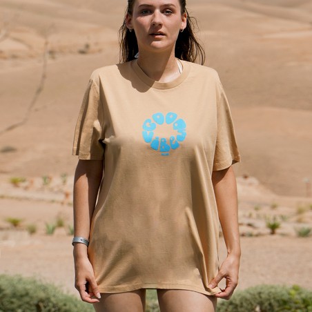 Tee-shirt latte good vibes bleu