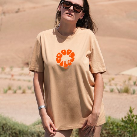 Tee-shirt good vibes latte