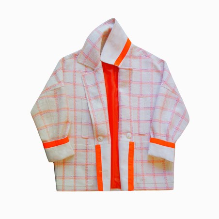 Caban carreaux rose