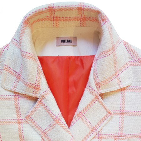 Caban carreaux rose
