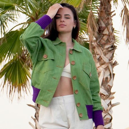 Blouson en coton vert