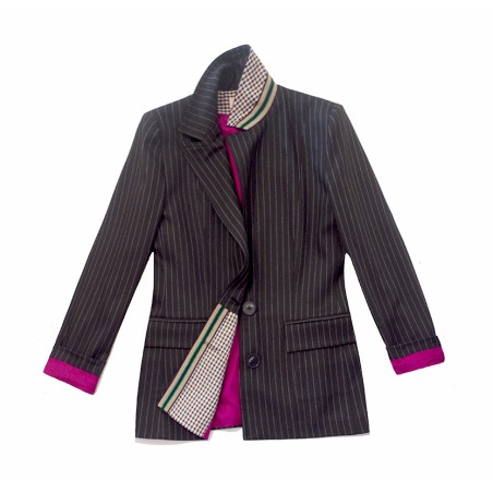 Blazer noir rayure tennis