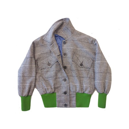 Blouson prince de galles manches longues