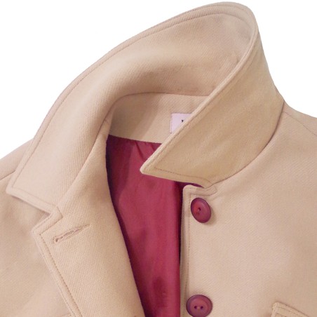 Blouson uni beige manches longues