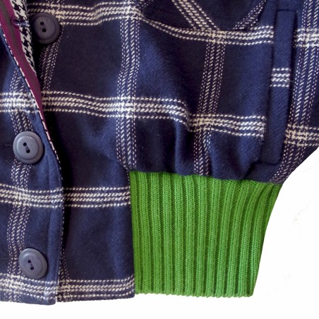 Blouson marine à carreaux