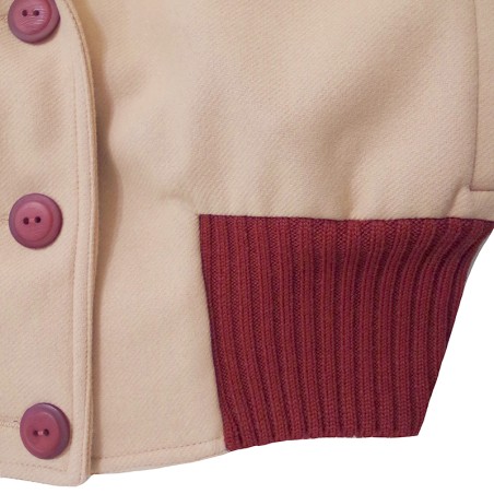 Blouson uni beige manches longues