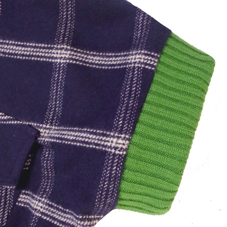 Blouson marine à carreaux sans manches