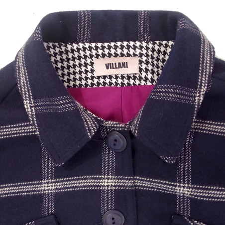 Blouson marine à carreaux