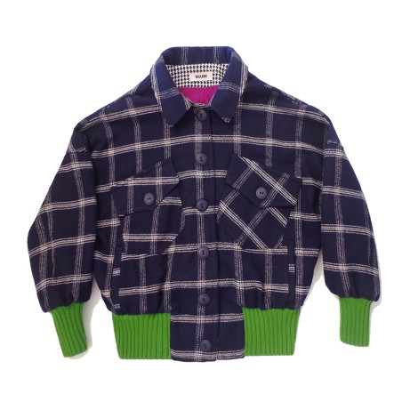 Blouson marine à carreaux