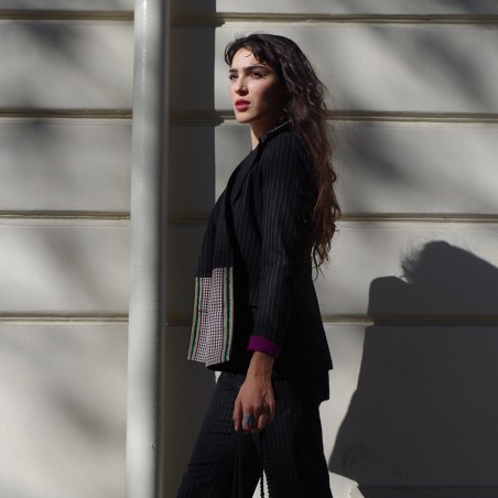 Blazer noir rayure tennis