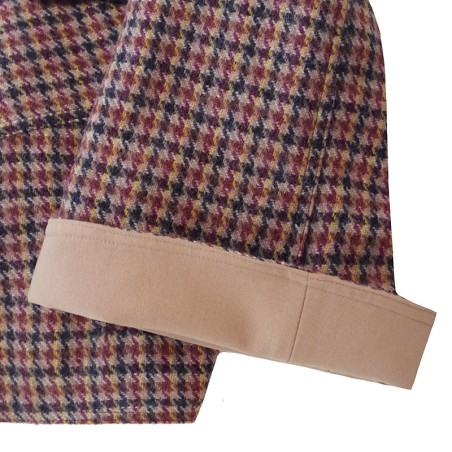 Blouson beige et pied de poule
