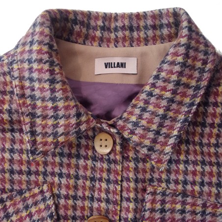 Blouson beige et pied de poule
