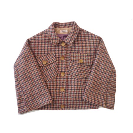 Blouson beige et pied de poule