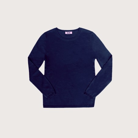Pull soie et cachemire marine
