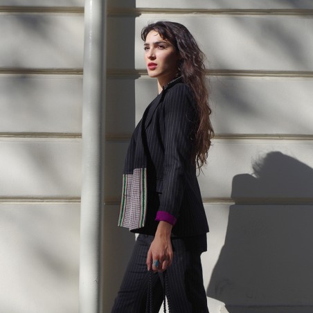 Blazer noir rayure tennis