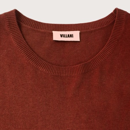 Pull soie et cachemire terre brûlée