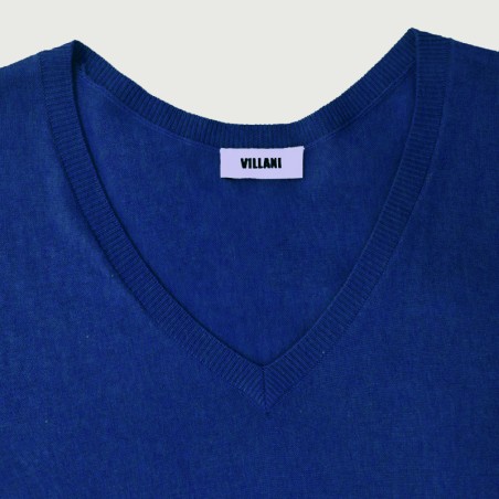 Pull oversize bleu dur