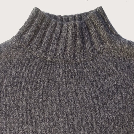 Débardeur col cheminée chiné gris