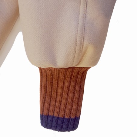 Blouson beige avec fourrure manches longues