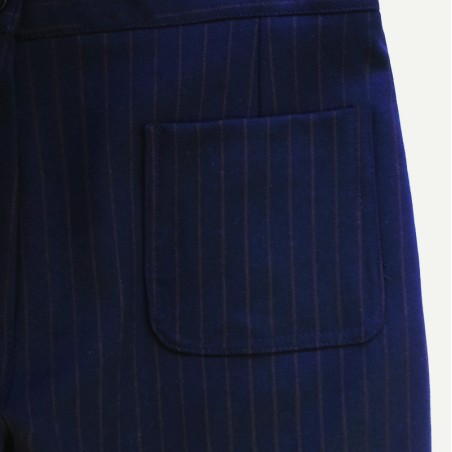 Pantalon marine rayure tennis grenat