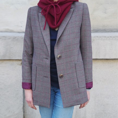 Veste blazer à carreaux