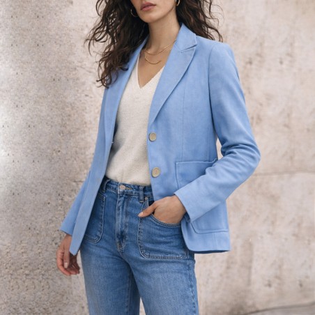 Blazer uni bleu ciel