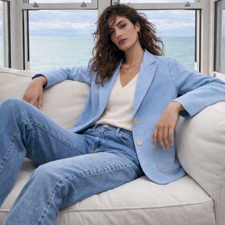 Blazer uni bleu ciel