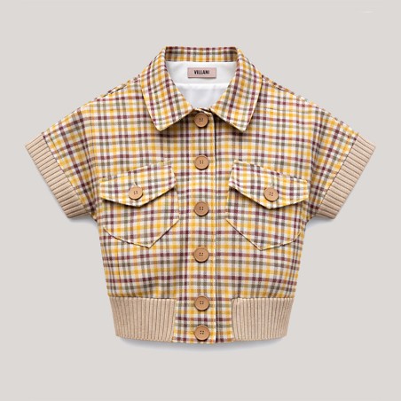 Blouson carreaux jaune