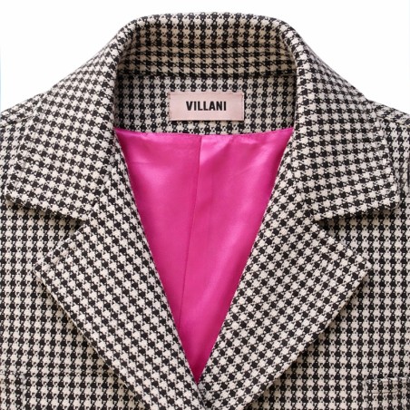 Manteau pied de poule noir et blanc