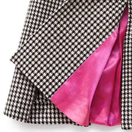 Manteau pied de poule noir et blanc