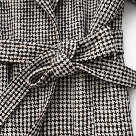 Manteau pied de poule noir et blanc