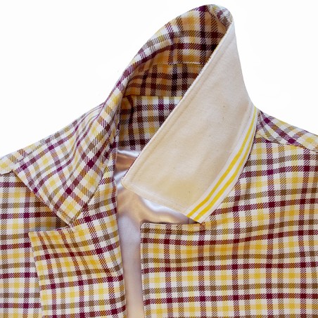 Manteau prince de galles beige et jaune